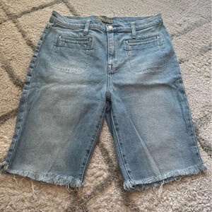 J Crew Point Sur denim jean shorts longer modest high rise light wash 30